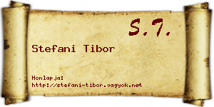 Stefani Tibor névjegykártya